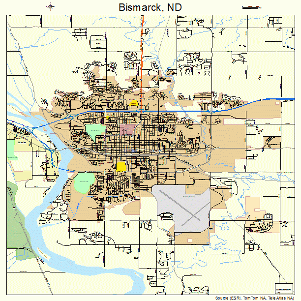 Bismarck, ND street map