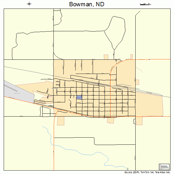 Bowman, ND street map