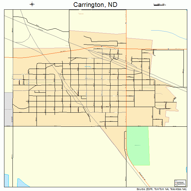 Carrington, ND street map