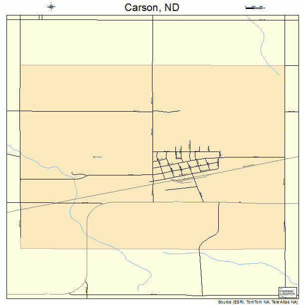 Carson, ND street map