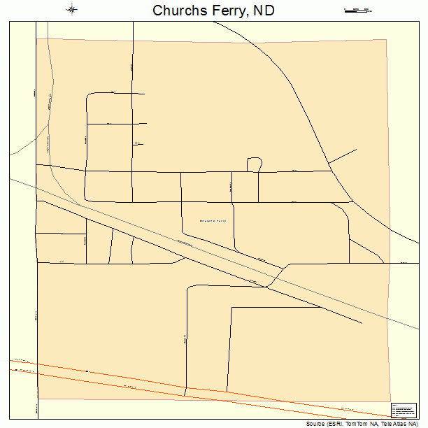 Churchs Ferry, ND street map