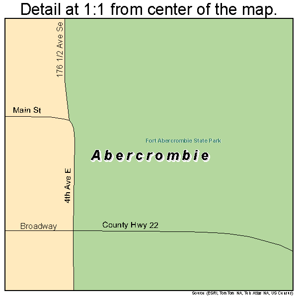 Abercrombie, North Dakota road map detail