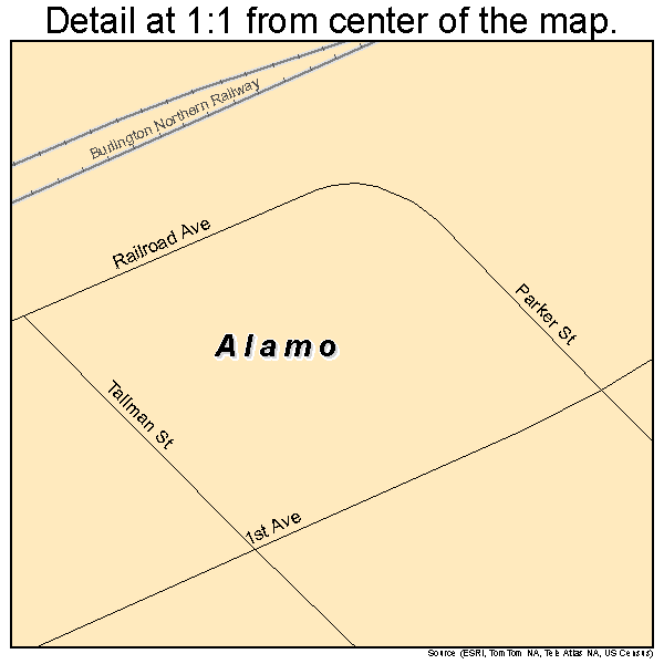 Alamo, North Dakota road map detail