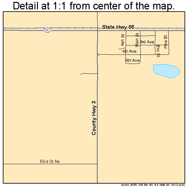 Alsen, North Dakota road map detail