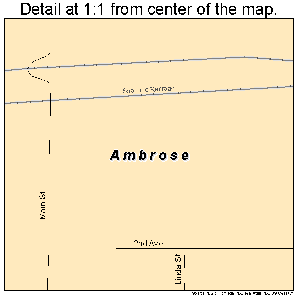 Ambrose, North Dakota road map detail