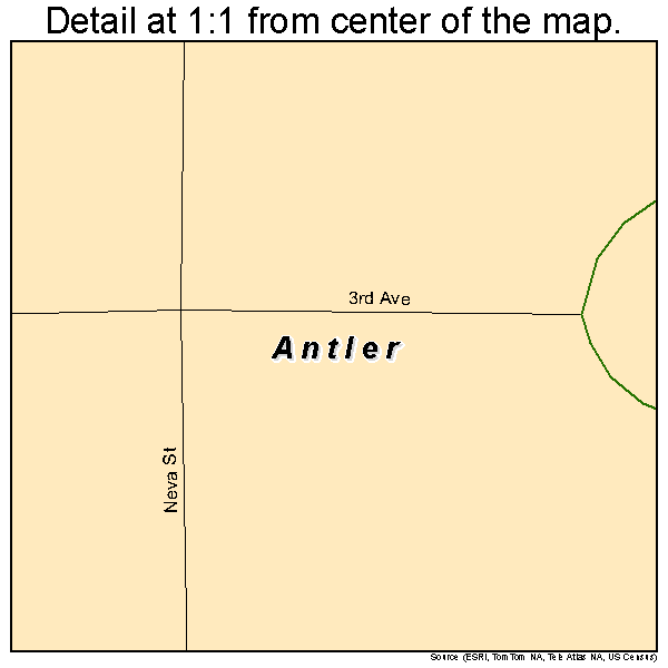 Antler, North Dakota road map detail