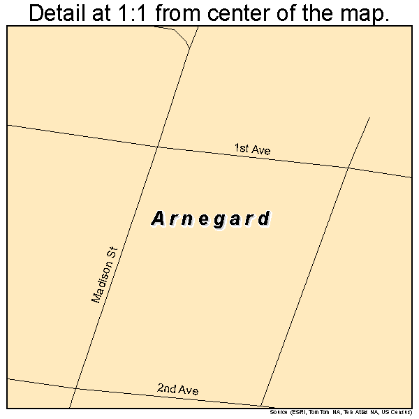 Arnegard, North Dakota road map detail