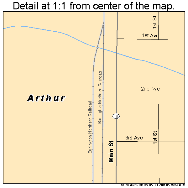 Arthur, North Dakota road map detail