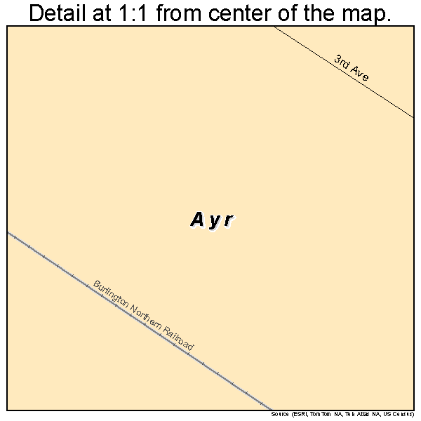 Ayr, North Dakota road map detail