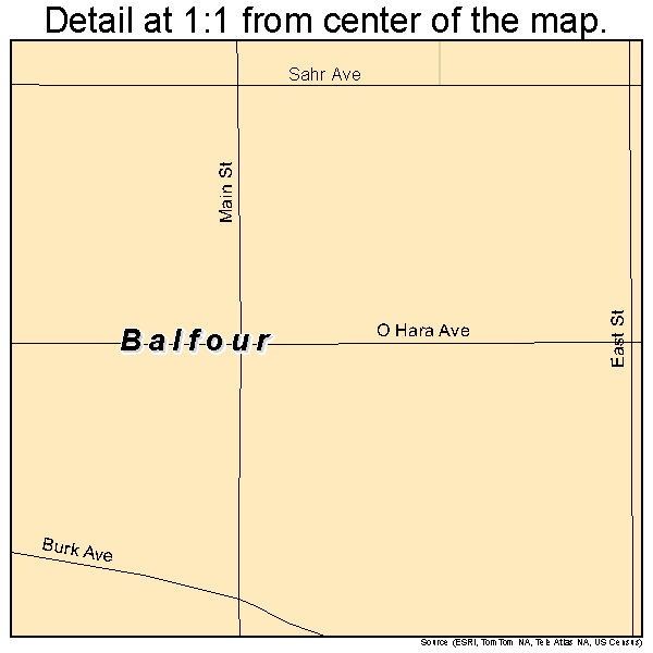 Balfour, North Dakota road map detail