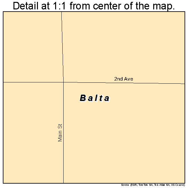 Balta, North Dakota road map detail