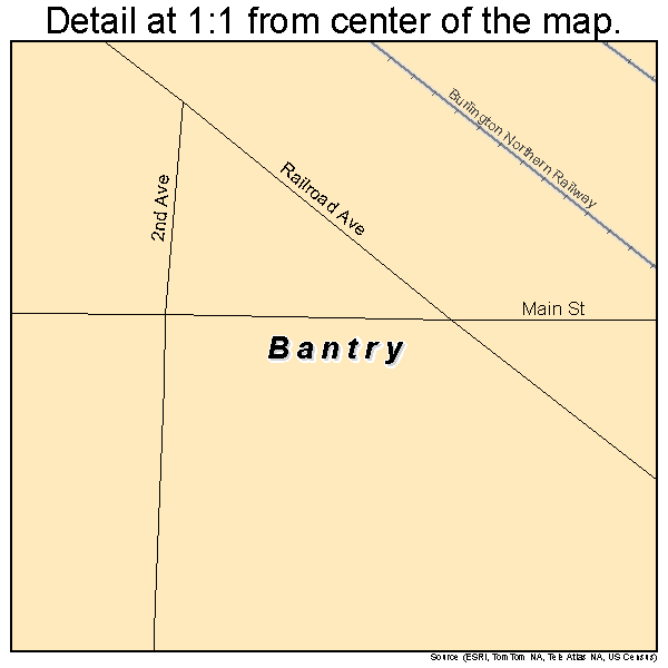 Bantry, North Dakota road map detail