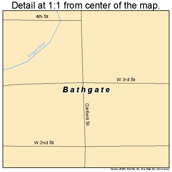 Bathgate, North Dakota road map detail