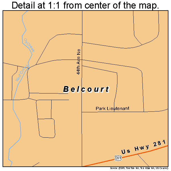 Belcourt, North Dakota road map detail