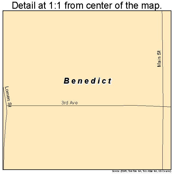 Benedict, North Dakota road map detail