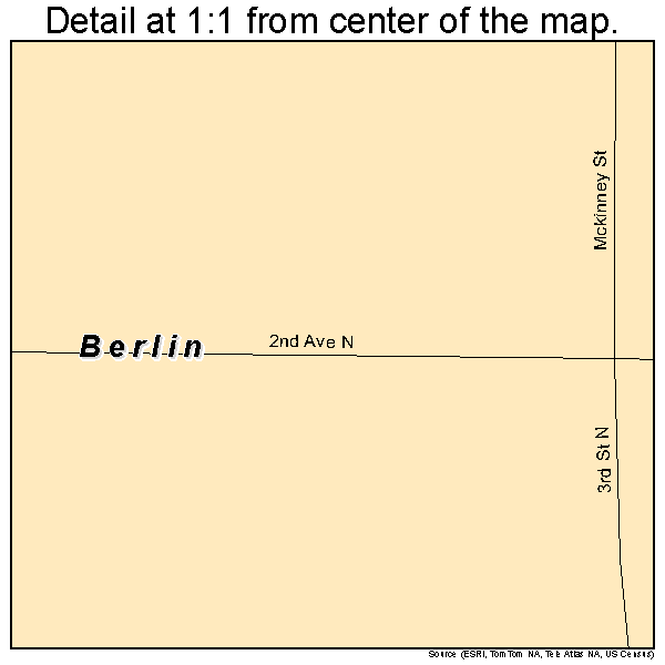 Berlin, North Dakota road map detail