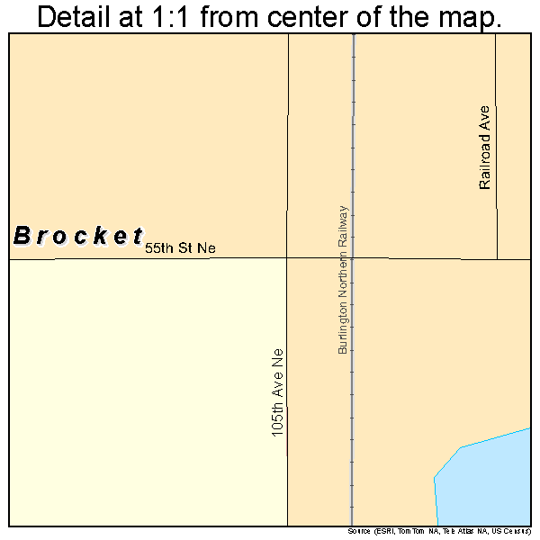 Brocket, North Dakota road map detail