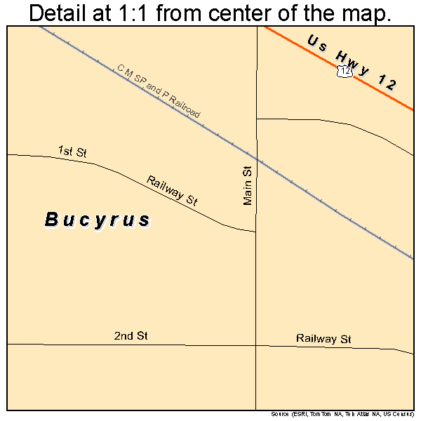 Bucyrus, North Dakota road map detail