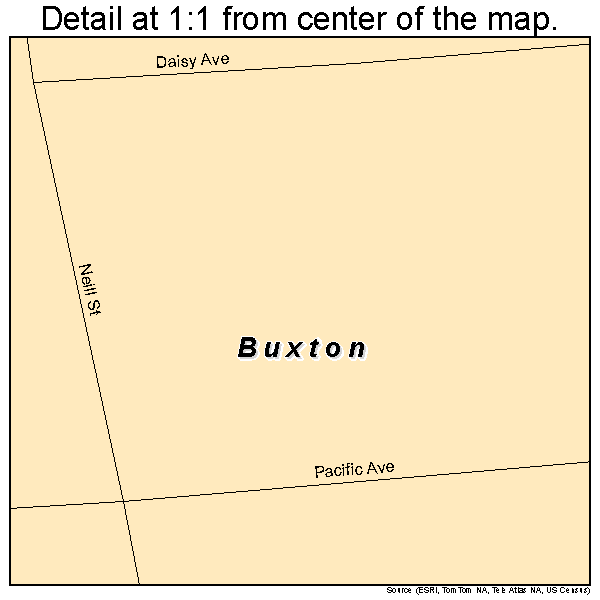 Buxton, North Dakota road map detail