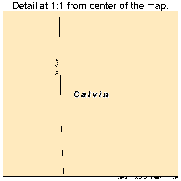 Calvin, North Dakota road map detail