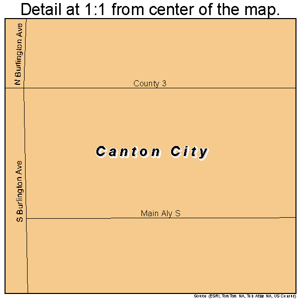 Canton City, North Dakota road map detail