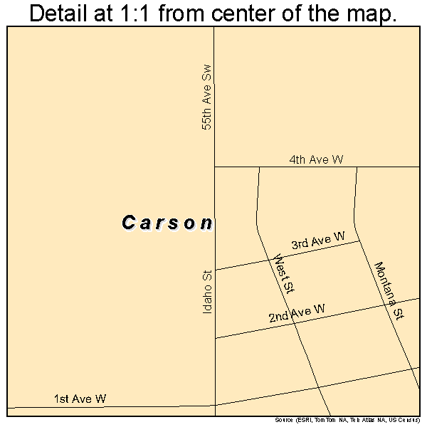 Carson, North Dakota road map detail