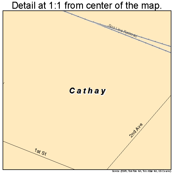 Cathay, North Dakota road map detail