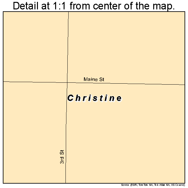 Christine, North Dakota road map detail