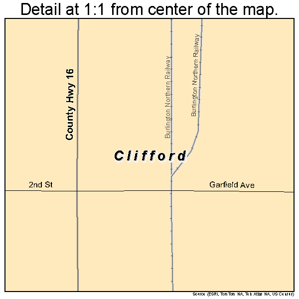 Clifford, North Dakota road map detail
