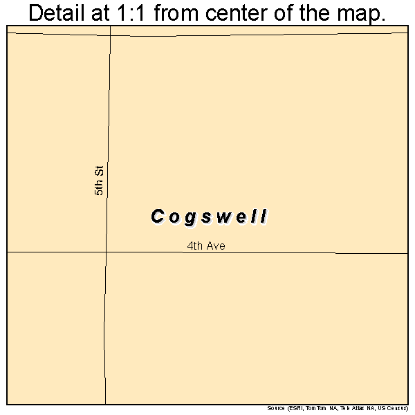 Cogswell, North Dakota road map detail