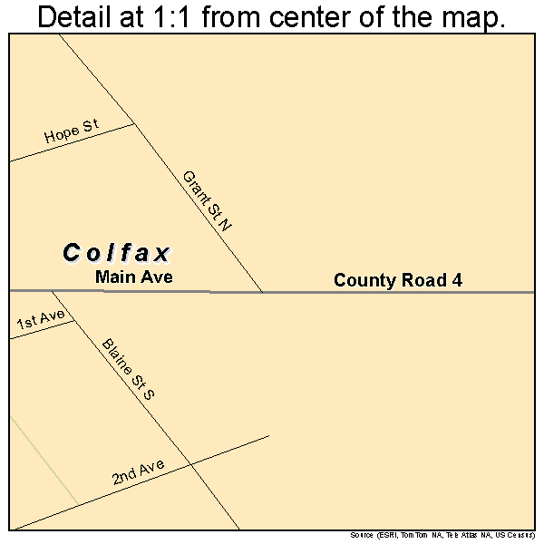Colfax, North Dakota road map detail