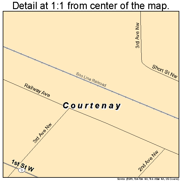 Courtenay, North Dakota road map detail