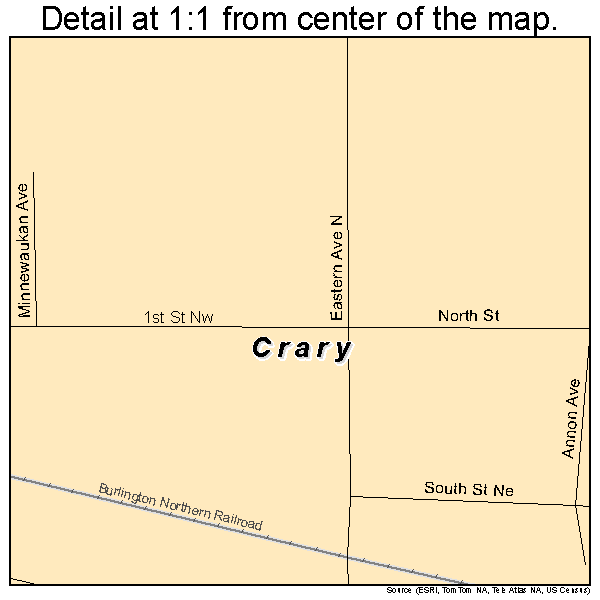 Crary, North Dakota road map detail