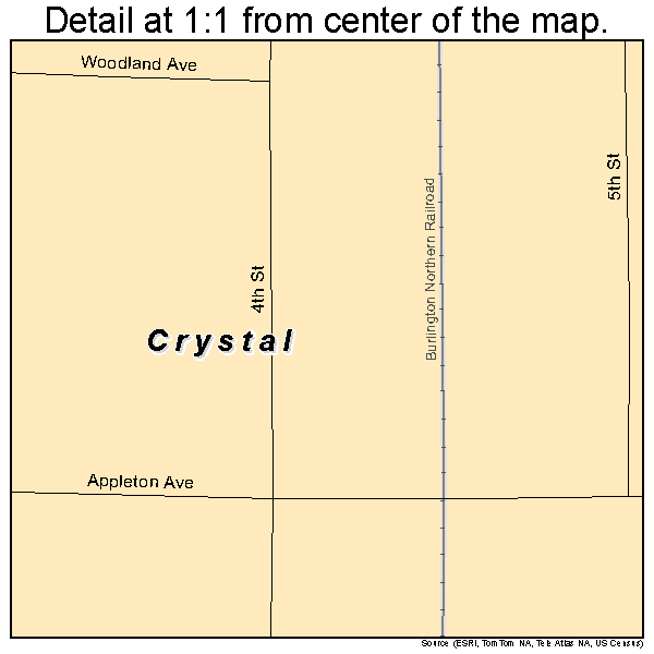 Crystal, North Dakota road map detail