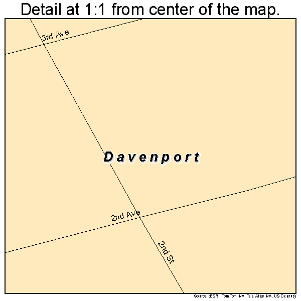 Davenport, North Dakota road map detail