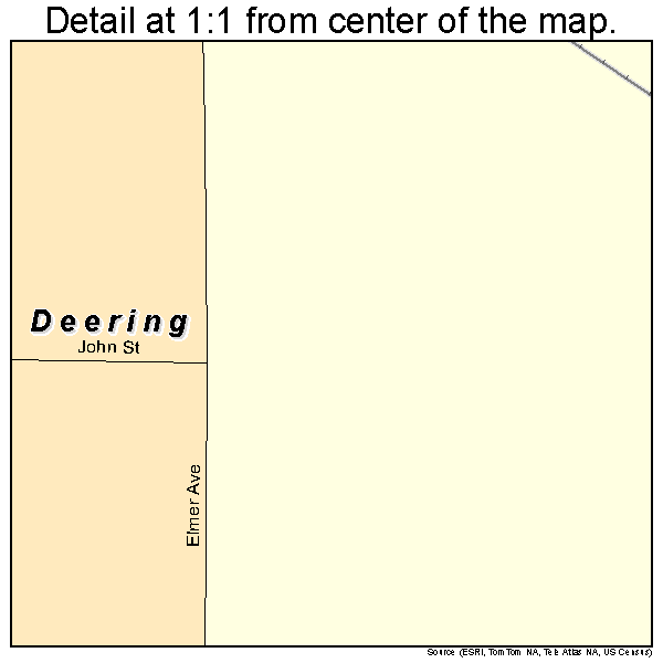 Deering, North Dakota road map detail