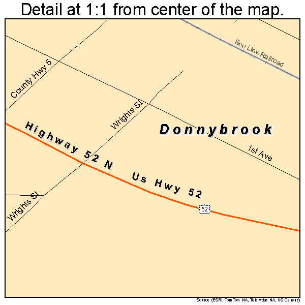Donnybrook, North Dakota road map detail