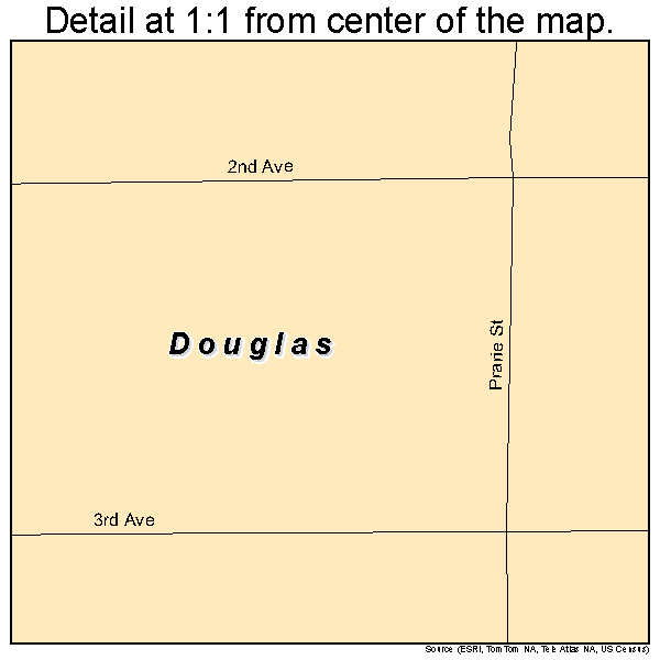 Douglas, North Dakota road map detail