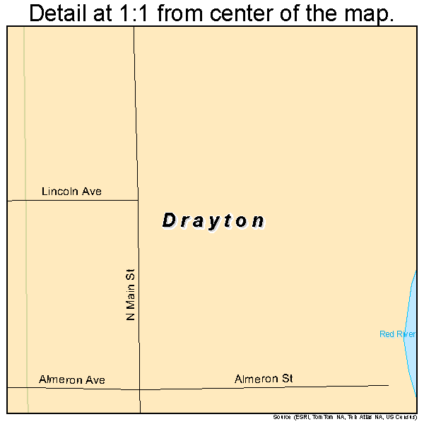Drayton, North Dakota road map detail