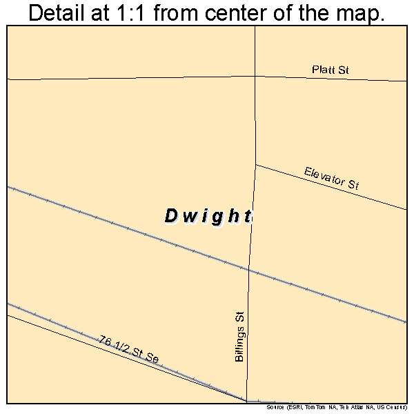 Dwight, North Dakota road map detail