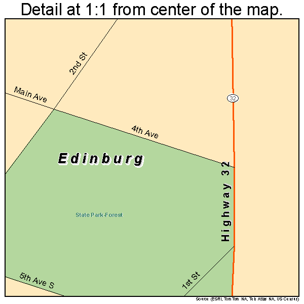 Edinburg, North Dakota road map detail