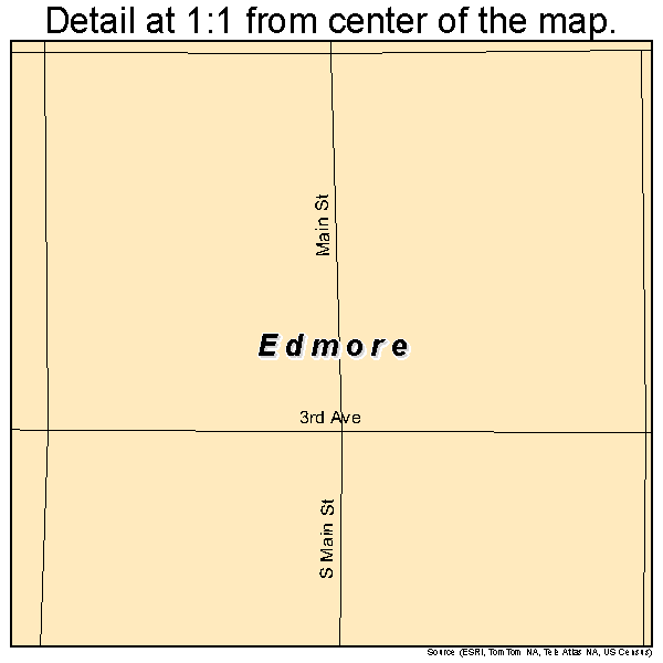 Edmore, North Dakota road map detail