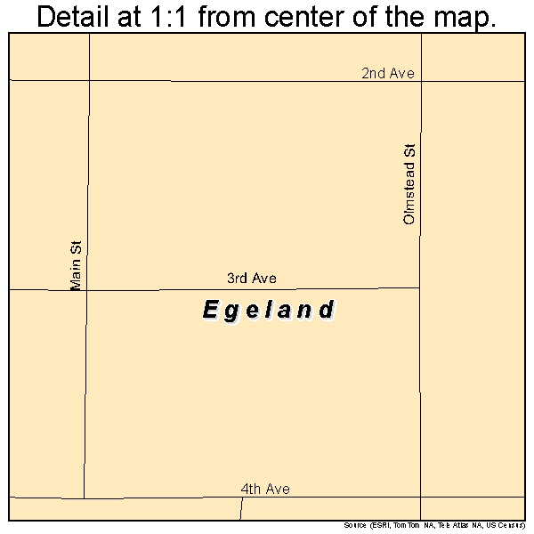 Egeland, North Dakota road map detail