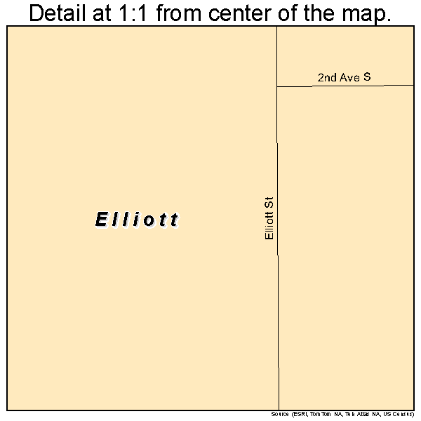 Elliott, North Dakota road map detail