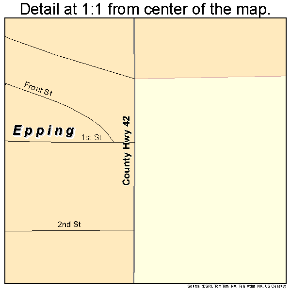 Epping, North Dakota road map detail