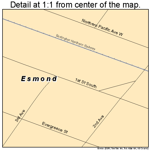 Esmond, North Dakota road map detail