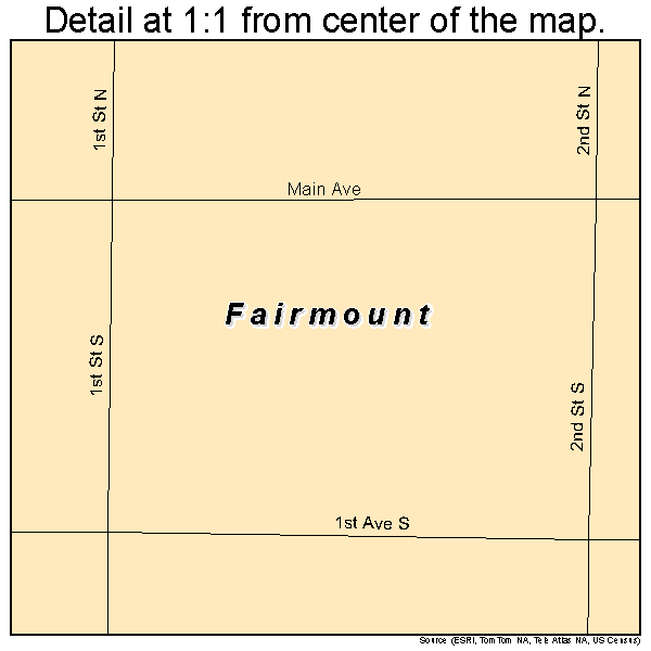 Fairmount, North Dakota road map detail