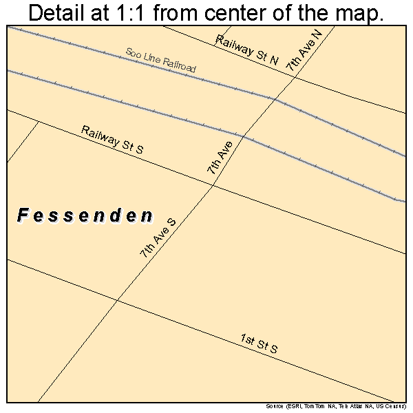 Fessenden, North Dakota road map detail