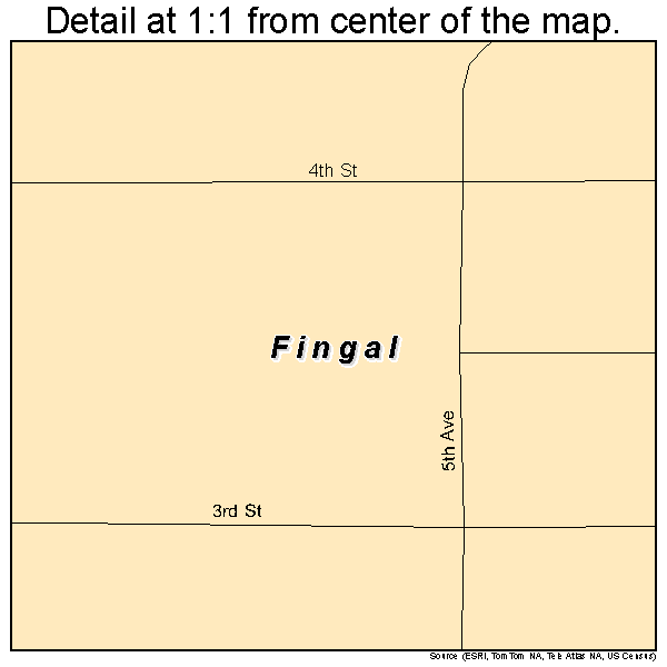Fingal, North Dakota road map detail