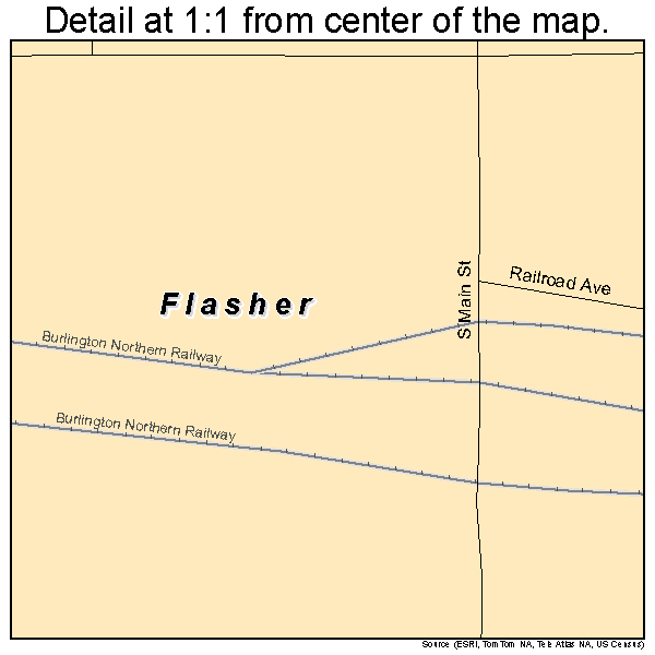 Flasher, North Dakota road map detail